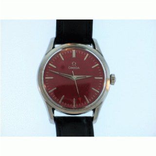 Vintage/Antique watch: Man's Omega Watch Stainless Steel with Red Dial Watch   Swiss Manual Wind Movement   ca. 1947 #110: Vintage Watches: Watches