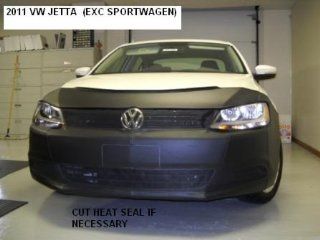 Lebra 2 Piece Front End Cover Black   Car Mask Bra   Fits   Volkswagen VW Jetta 2011 2013 (except sportwagen & GLi): Automotive