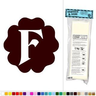 Letter F in Flower Initial   Fun Kids Girls Baby Room   Vinyl Sticker Decal Wall Art Decor   Brown : Business And Store Signs : Office Products