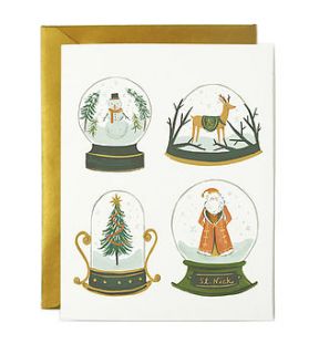 snow globe christmas card by fox and star