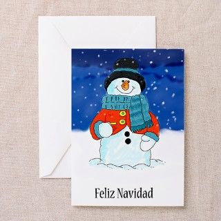 Feliz Navidad Snowman Seasons Greeting (Pk of 10) by MoonlakeDesigns