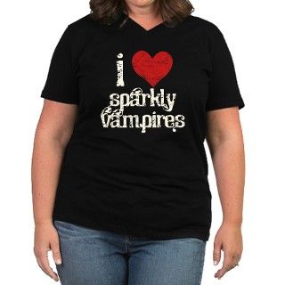 I Heart Sparkly Vampires Womens Plus Size V Neck by DigitalCotton
