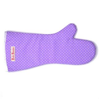 lavender spotty oven glove by posh pinnies