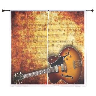 Sheet Music and Guitars 60 Curtains by brilliantbeddingandbathshop