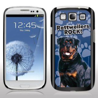Samsung Galaxy S3 Case   Dog Breed Themed   Rottweilers Rock   Black Protective Hard Case: Cell Phones & Accessories