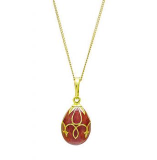 fleur de lys design enamel egg pendant by argent of london