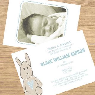 12 personalised birth announcement cards by lucy sheeran