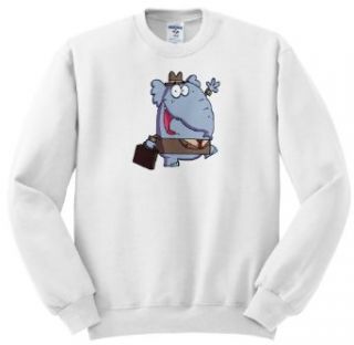 Dooni Designs More Random Cartoon Designs   Funny Elephant With Briefcase Cartoon   Sweatshirts: Clothing