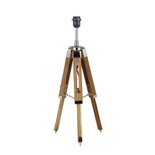 natural wood tripod table lamp base by quirk