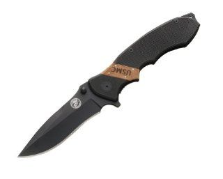 US Marine Corps C2 Leather Neck Folding Knife   "The Few, The Proud" USMC Collection : Hunting Folding Knives : Sports & Outdoors