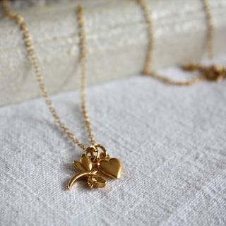 dragonfly and heart necklace by harry rocks