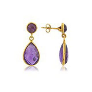 fiesta amethyst round and teardrop earrings by argent of london