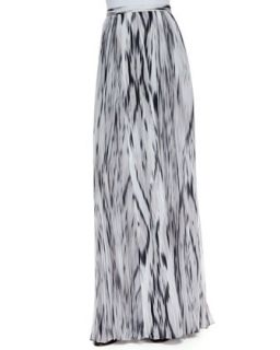 Womens Topanga Streak Print Maxi Skirt, Black/White   Parker