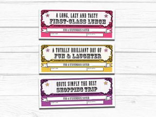 'stupendous sister' gift vouchers by knockout