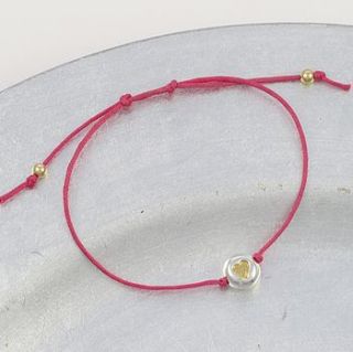 gold heart beanie charm friendship bracelet by melinda mulcahy