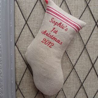 personalised '1st christmas 2012' stocking by follie by josie rossington