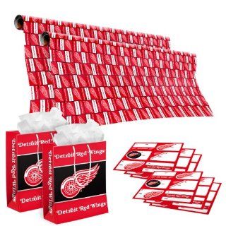 Forever Collectibles Detroit Red Wings Gift Giving Pack   Labels, Bag, and Wrapping Paper : Sports Fan Games : Sports & Outdoors