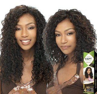 BEACH CURL 4PCS   Shake N Go Freetress Equal Synthetic Hair Double Weave Extensions #1 : Hair Replacement Wigs : Beauty