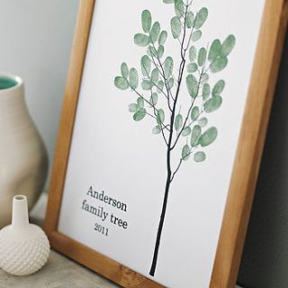 personalised family thumbprint tree poster by love those prints