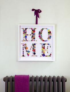 framed 'home' button and badge artwork by hello geronimo