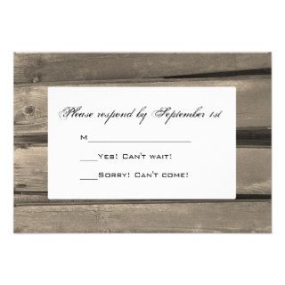 Country Wedding Response Card Custom Announcement