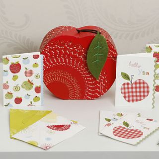 stationery set apple design by red berry apple