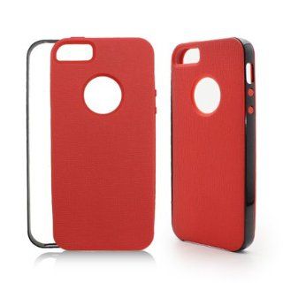 Aimo Wireless IPH5PCTPU203 Hybrid Sensual Gummy PC/TPU Slim Protective Case for iPhone 5   Retail Packaging   Black/Red: Cell Phones & Accessories