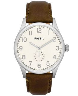 Fossil Mens Agent Brown Leather Strap Watch 42mm FS4851   Watches   Jewelry & Watches