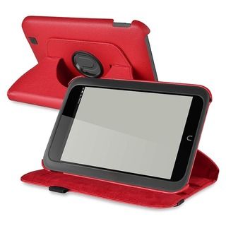 BasAcc Red Leather Swivel Case for Barnes & Noble Nook HD BasAcc Tablet PC Accessories