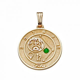 10K Astrological Talisman Pendant/Charm with Zodiac Gemstone