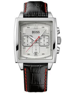 Hugo Boss Mens Chronograph Black Leather Strap Watch 40mm 1512734   Watches   Jewelry & Watches