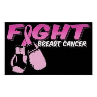 Fight Breast Cancer Pink Boxing Gloves Posters