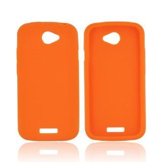 Orange HTC One S Silicone Case Cover [Anti Slip] Supports Premium High Definition Anti Scratch Screen Protector; Best Design with High Quality; Coolest Soft Flexible Silicon Rubber Case Cover for One S Supports HTC S Devices From Verizon, AT&T, Sprint,