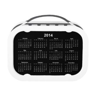 2014 White Numbers Calendar Lunch Box