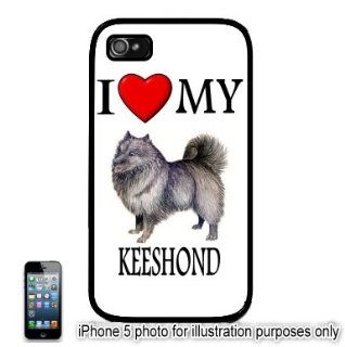 Keeshond I Love My Dog Apple iPhone 5 Hard Back Case Cover Skin Black: Cell Phones & Accessories