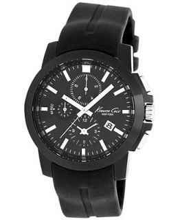 Kenneth Cole New York Watch, Mens Chronograph Black Silicone Strap 42mm KC1844   Watches   Jewelry & Watches