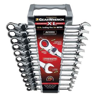 GearWrench JUMBO Locking XL Flex Wrenches — 12-Pc. Metric Set, Model# EHT85698  Flex   Ratcheting Wrench Sets