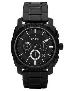 Fossil Mens Chronograph Machine Black Stainless Steel Bracelet Watch 45mm FS4552   Watches   Jewelry & Watches