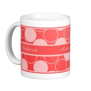 Personalized pink red circle pattern drinkware coffee mug