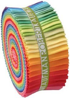 Robert Kaufman Kona Cotton Solids New Bright Palette Jelly Roll Up, Set of 41 2.5x44 inch (6.4x112cm) Precut Cotton Fabric Strips