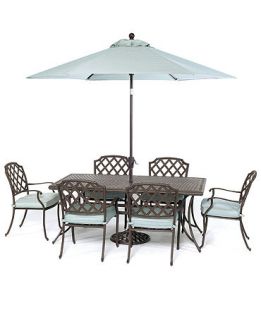 Nottingham Outdoor Patio Furniture, 7 Piece Set (84 x 38 Dining Table and 6 Dining Chairs)   Furniture
