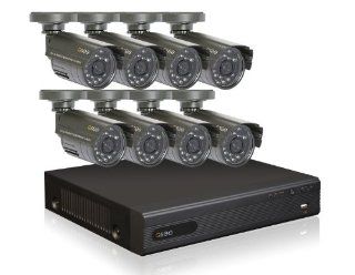 Q See QT228 8B5 5 8 Channel CIF/D1 Security Surveillance DVR System with 500GB Hard Drive and 8 Weatherproof Color Cameras (Gray) : Surveillance Recorders : Camera & Photo