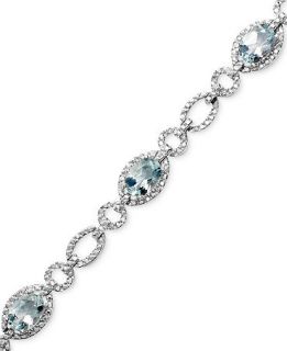 Sterling Silver Bracelet, Aquamarine (5 ct. t.w.) and Diamond Accent   Bracelets   Jewelry & Watches