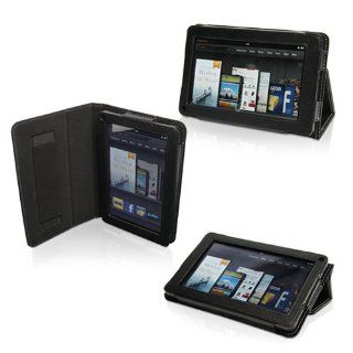Snugg Kindle Fire Leather Case Cover and Flip Stand with Elastic Hand Strap and Premium Nubuck Fibre Interior (Black)   including Lifetime Guarantee: Kindle Store