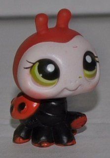 Ladybug #221 (Black/Red, White Face, Green Eyes) Littlest Pet Shop (Retired) Collector Toy   LPS Collectible Replacement Single Figure   Loose (OOP Out of Package & Print): Everything Else