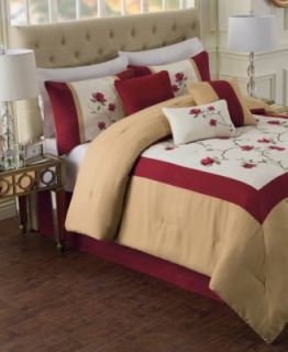 CLOSEOUT! Passion Flower 7 Piece Embroidered Comforter Sets   Bed in a Bag   Bed & Bath