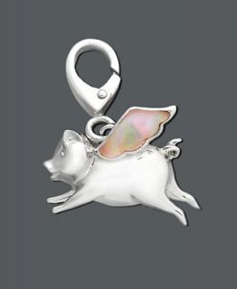 Sterling Silver Charm, Pink Flying Pig   Jewelry & Watches