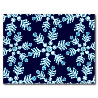 Snowflake Art Deco Pattern Post Card