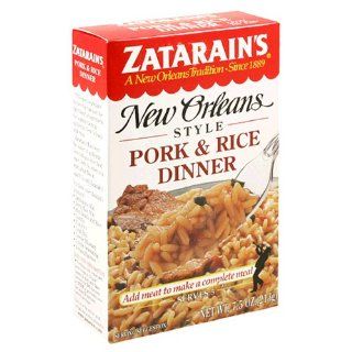 Zatarain's New Orleans Style Mixes, Pork & Rice Dinner, 7.5 Ounce Boxes (Pack of 12)  Prepared Rice Dishes  Grocery & Gourmet Food