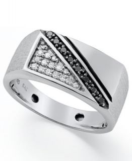 Mens Sterling Silver Ring, Diamond (1/2 ct. t.w.)   Rings   Jewelry & Watches